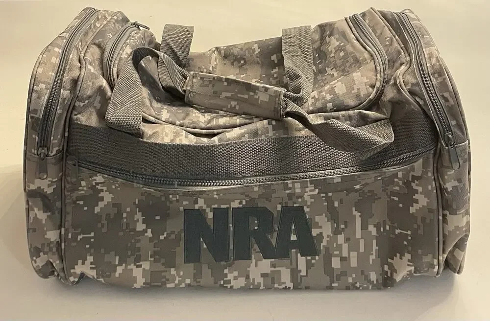 NRA Range Gear Duffle Bag Digital Camo Green Top Handle 20” x 10” x 11” Canvas
